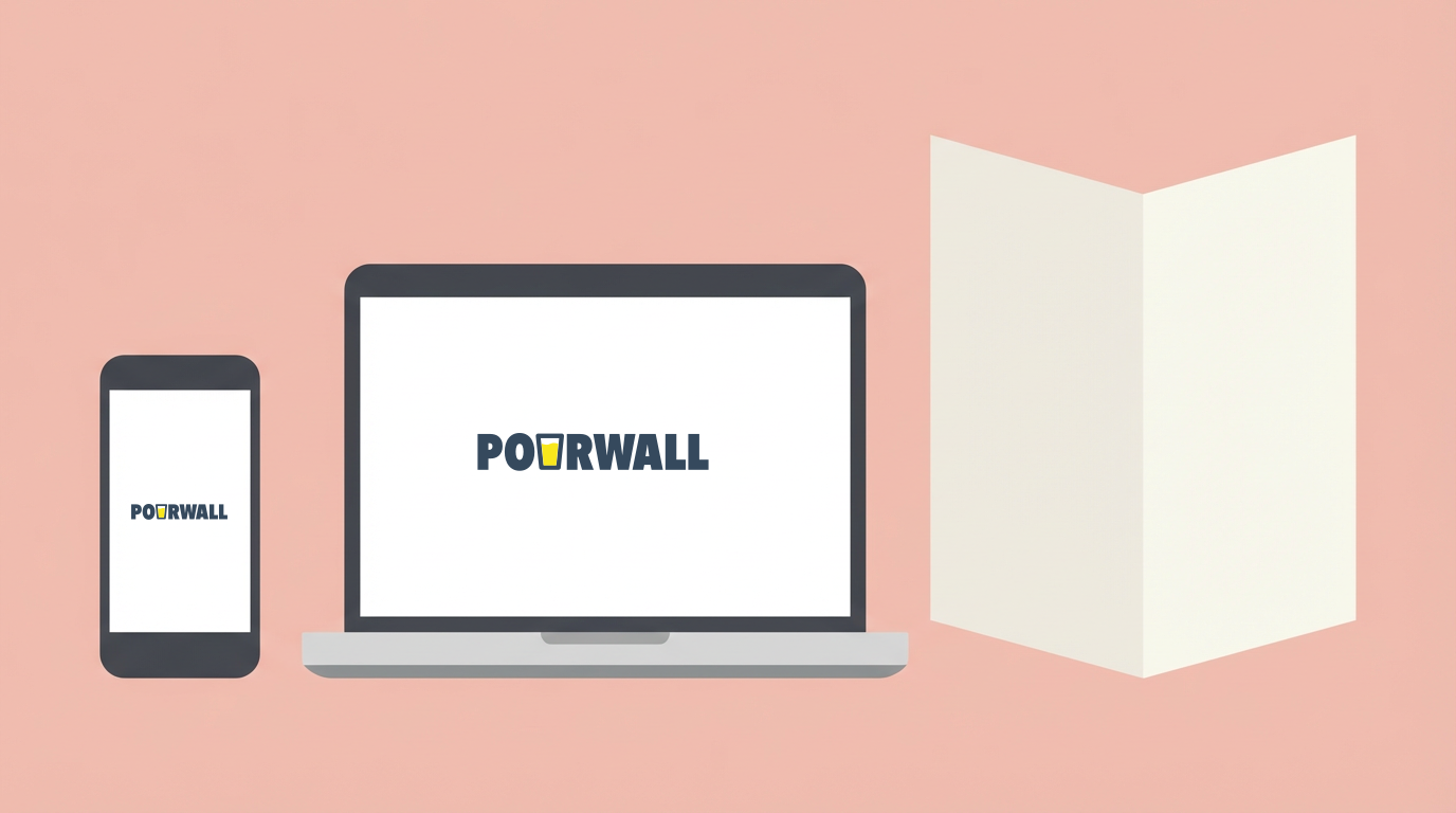 Bar tap list as QR code menu, website embed, and printed menu — all in sync with Pourwall