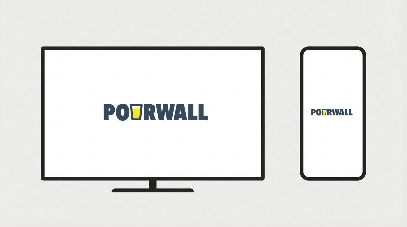 Digital tap list setup on a bar TV screen using Pourwall